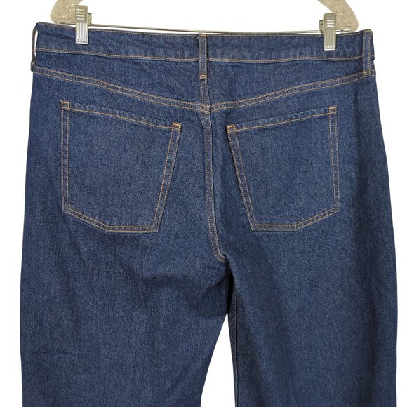 Old Navy Womens 14 Petite‎ Blue Jeans Mid-Rise Wide Leg Denim Casual Wear - Picture 4 of 13